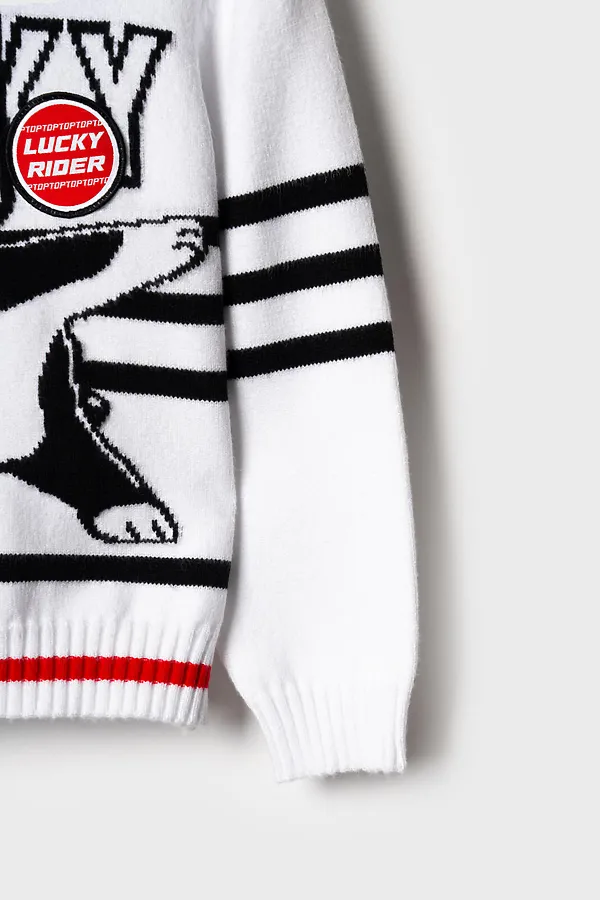 Джемпер трикотажный для мальчиков PLAYTODAY, белый,черный,красный - фото 2