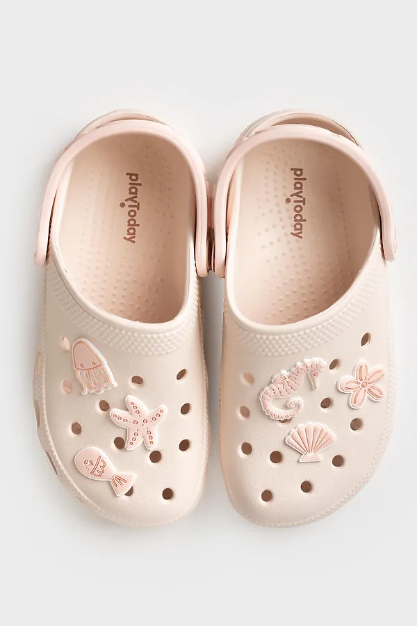 Сабо для девочек PLAYTODAY, молочный,бежевый - фото 2
