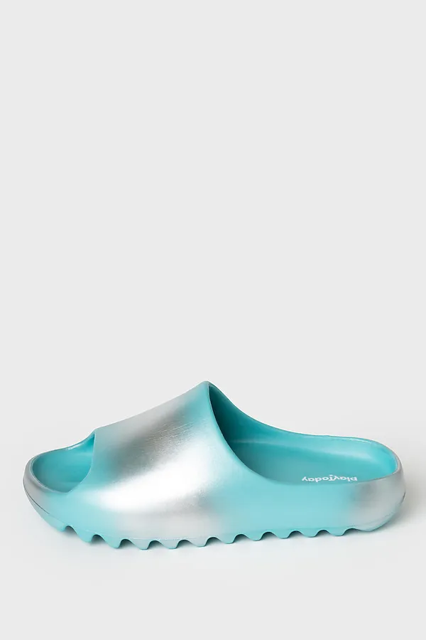 Сабо для девочек PLAYTODAY, бирюзовый,серебряный - фото 2