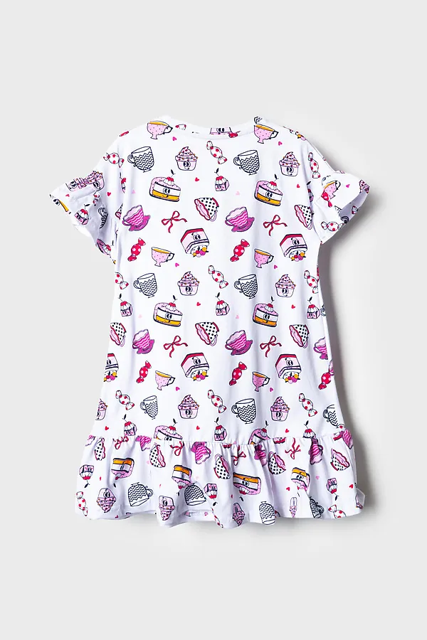 Сорочка ночная текстильная для девочек PLAYTODAY, разноцветный - фото 2