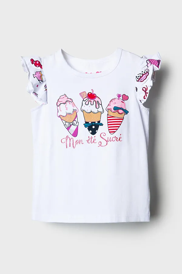 Комплект трикотажный для девочек: джемпер (футболка), шорты PLAYTODAY, разноцветный - фото 2