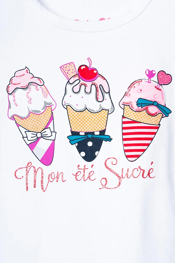 Комплект трикотажный для девочек: джемпер (футболка), шорты PLAYTODAY, разноцветный - фото 2