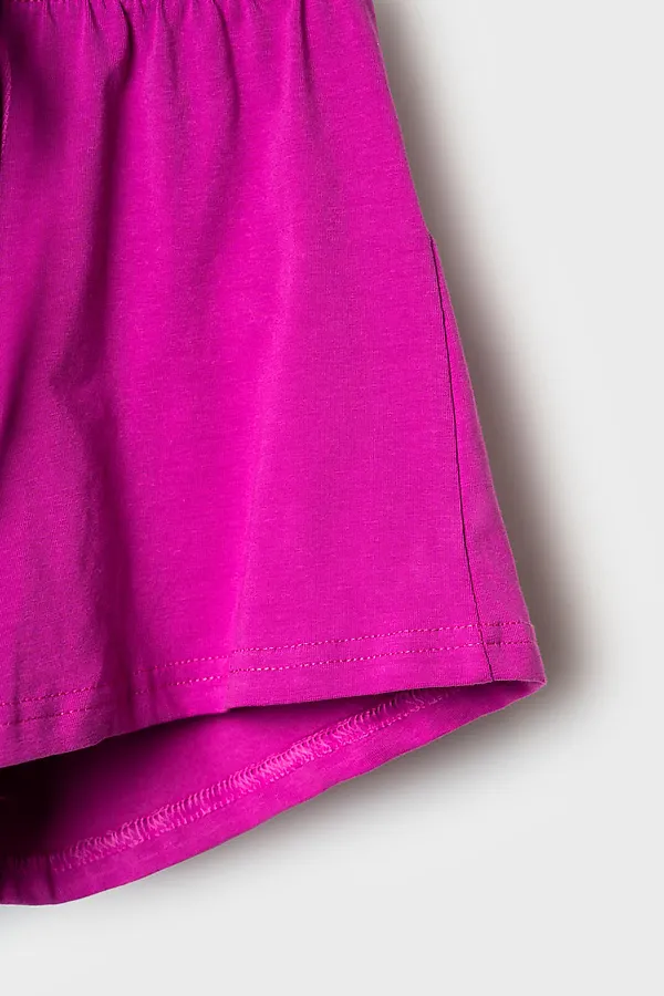 Комплект трикотажный для девочек: фуфайка (футболка), шорты PLAYTODAY, разноцветный - фото 2