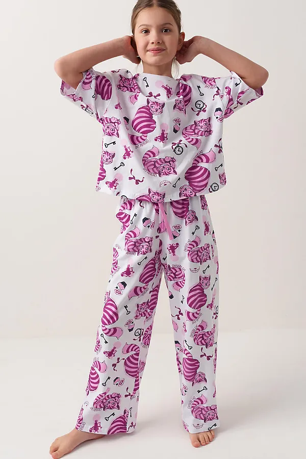 Пижама трикотажная для девочек PLAYTODAY, разноцветный - фото 2