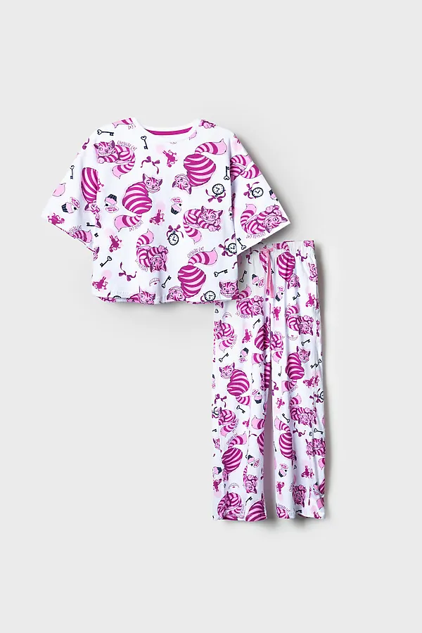 Пижама трикотажная для девочек PLAYTODAY, разноцветный - фото 2