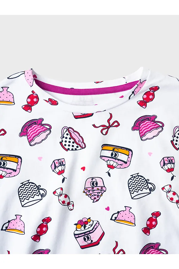 Комплект трикотажный для девочек: фуфайка (футболка), шорты PLAYTODAY, разноцветный - фото 2