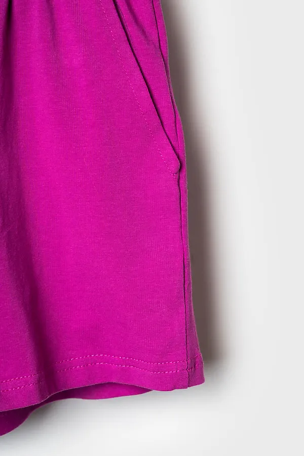 Комплект трикотажный для девочек: фуфайка (футболка), шорты PLAYTODAY, разноцветный - фото 2