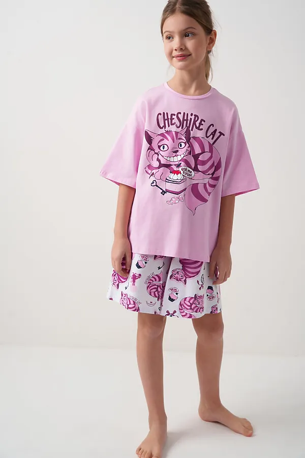 Комплект трикотажный для девочек: фуфайка (футболка), шорты PLAYTODAY, разноцветный - фото 2