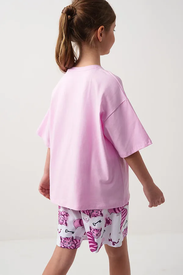 Комплект трикотажный для девочек: фуфайка (футболка), шорты PLAYTODAY, разноцветный - фото 2