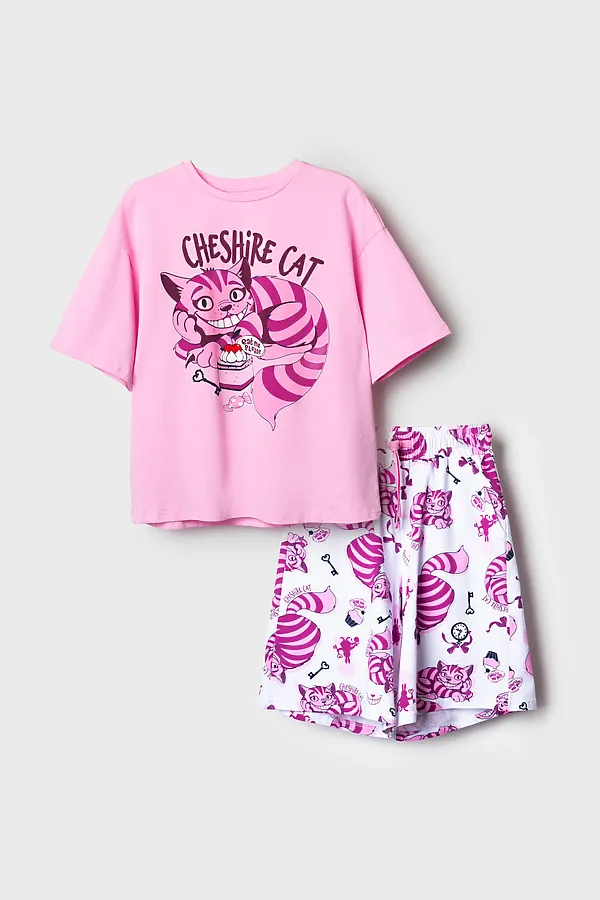 Комплект трикотажный для девочек: фуфайка (футболка), шорты PLAYTODAY, разноцветный - фото 2