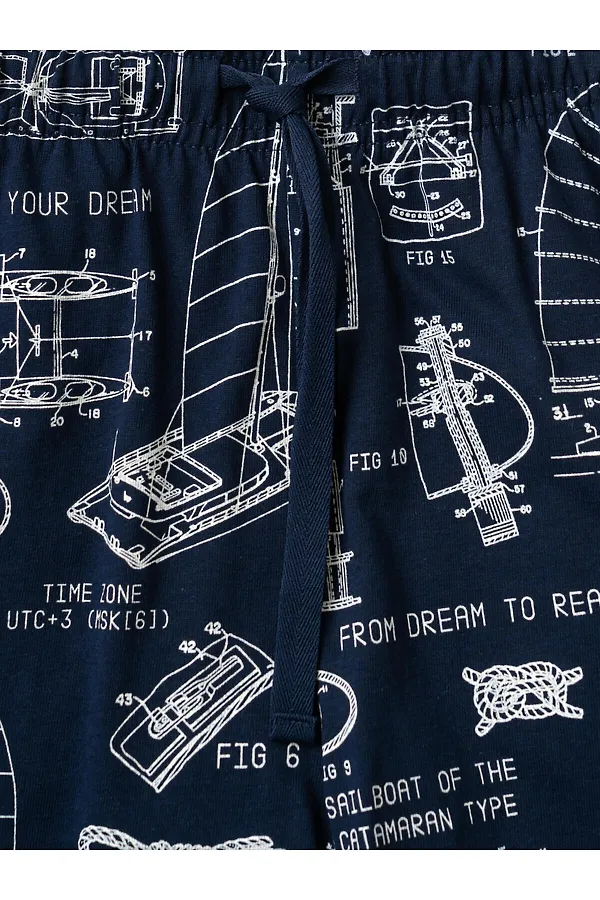 Пижама трикотажная для мальчиков PLAYTODAY, белый,тёмно-синий - фото 2