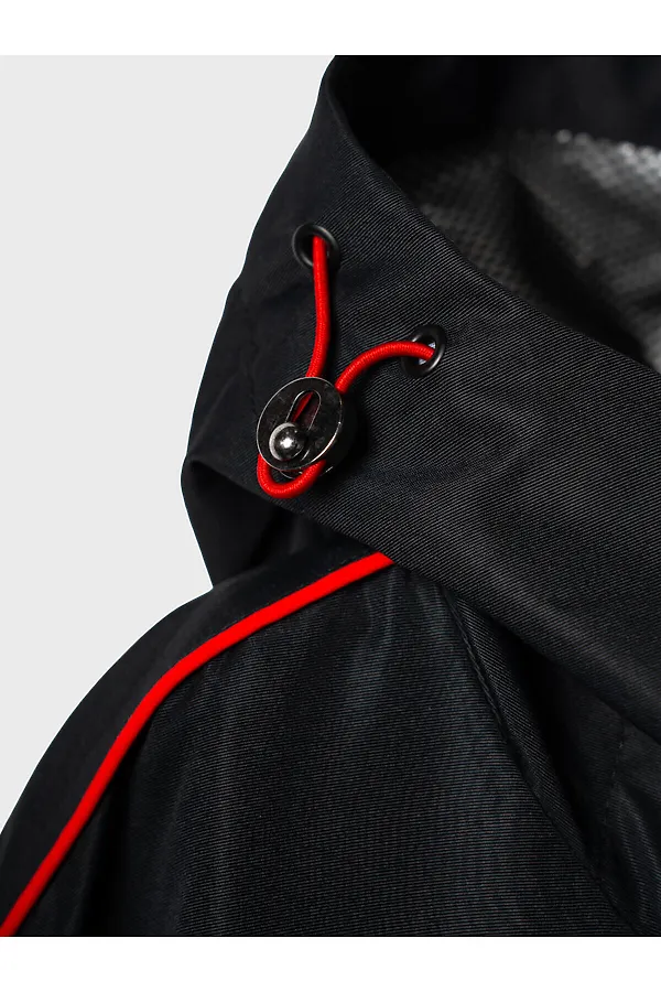 Куртка текстильная с полиуретановым покрытием для мужчин (ветровка) PLAYTODAY, черный,красный - фото 2