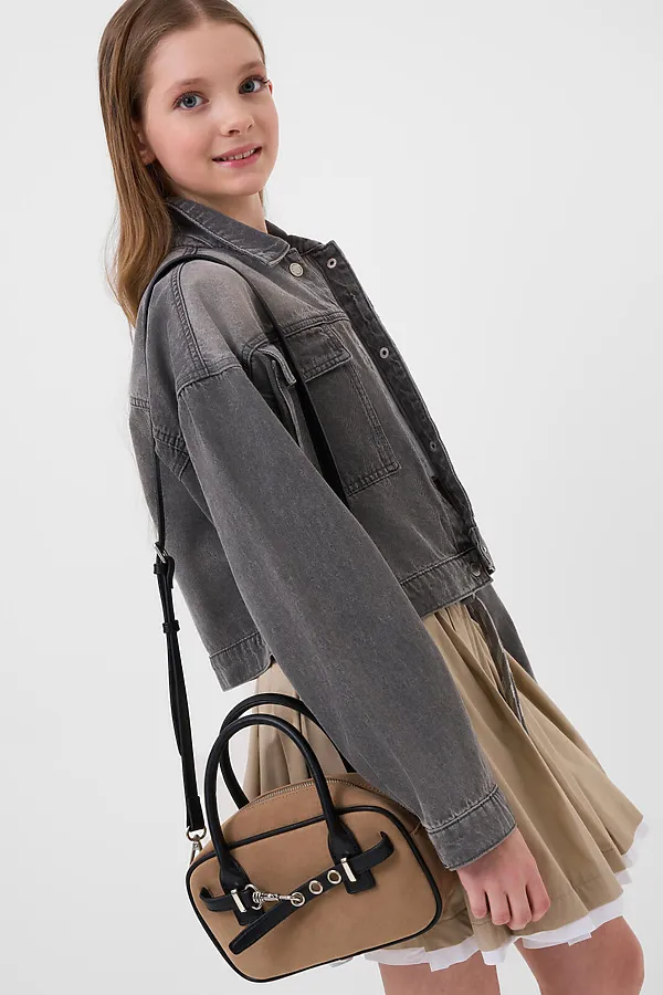 Сумка для девочек PLAYTODAY, светло-коричневый,черный - фото 2