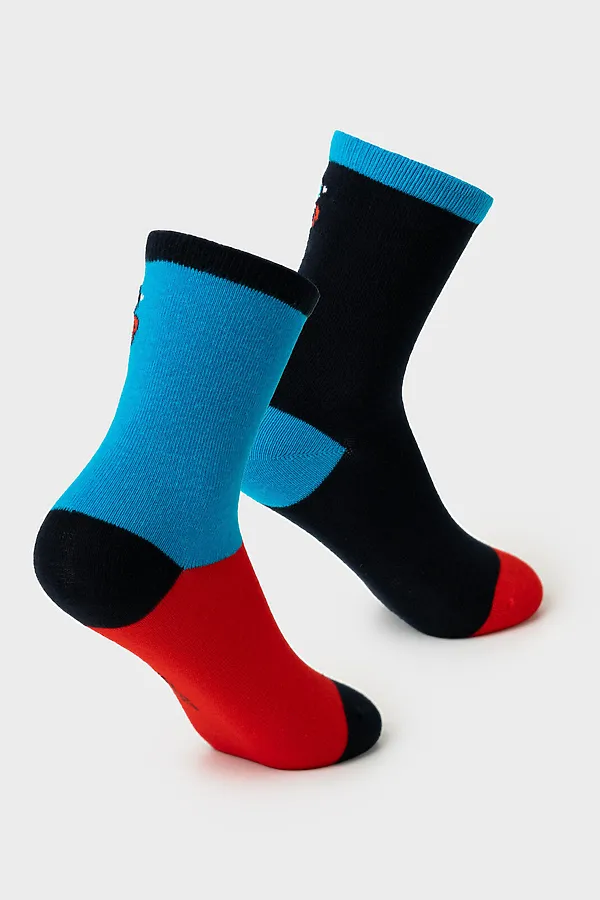 Носки трикотажные для мальчиков, 2 пары в комплекте PLAYTODAY, тёмно-синий,ярко-синий,красный - фото 2