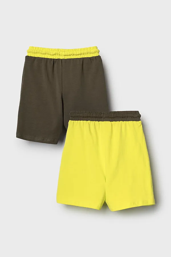 Шорты трикотажные для мальчиков, 2 шт в комплекте PLAYTODAY, светло-зеленый,темно-зеленый - фото 2