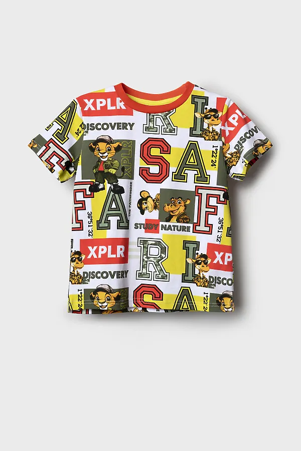 Фуфайка трикотажная для мальчиков (футболка) PLAYTODAY, разноцветный - фото 2