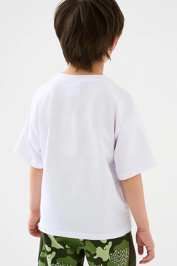 Фуфайка трикотажная для мальчиков (футболка) PLAYTODAY, белый - фото 2