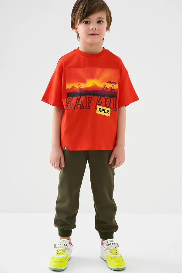 Фуфайка трикотажная для мальчиков (футболка) PLAYTODAY, красный - фото 2