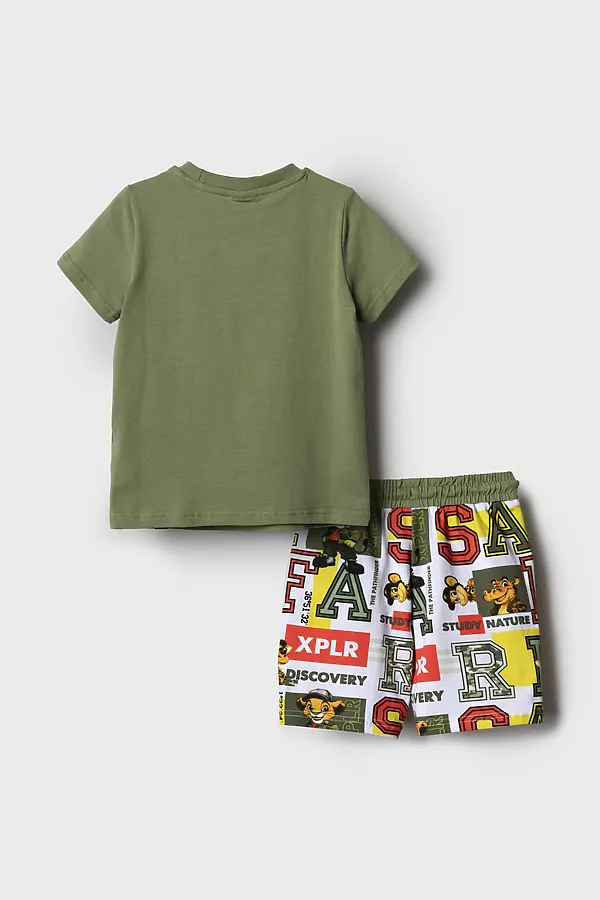 Комплект трикотажный для мальчиков: фуфайка (футболка), шорты PLAYTODAY, разноцветный - фото 2