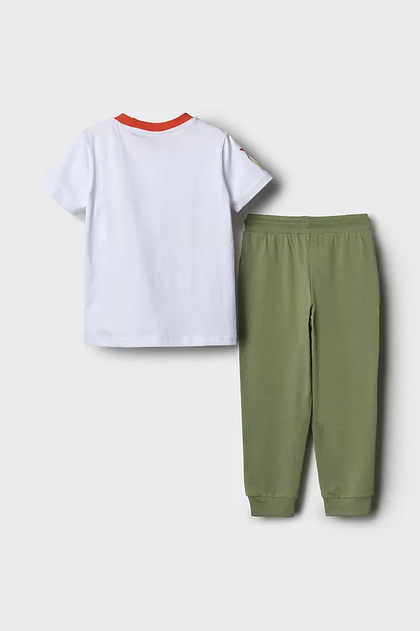 Комплект трикотажный для мальчиков: фуфайка (футболка), брюки PLAYTODAY, белый,зеленый - фото 2