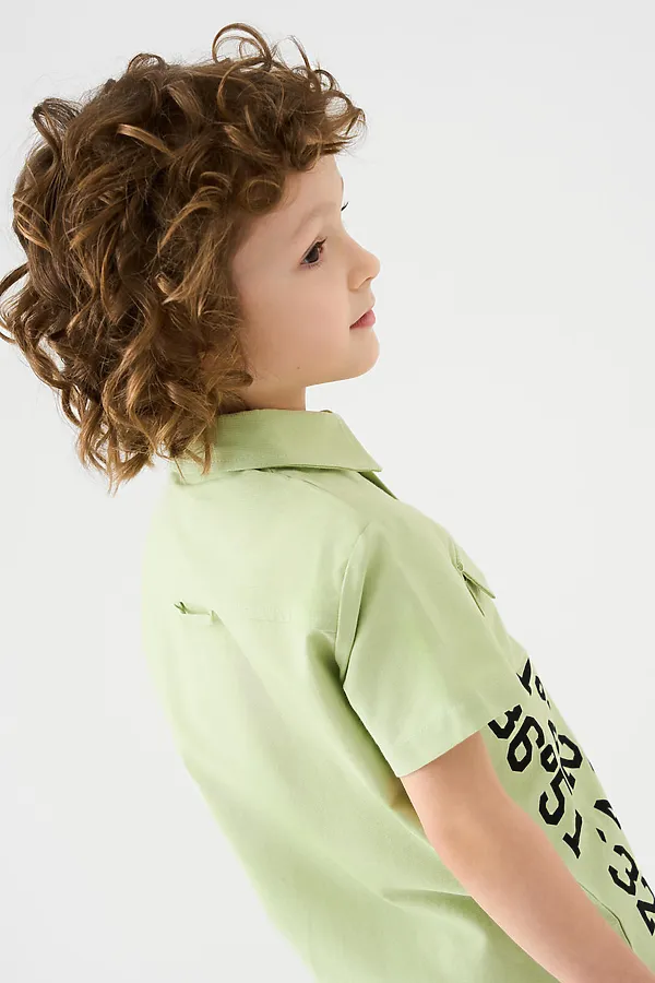 Комплект текстильный для мальчиков: рубашка, шорты PLAYTODAY, светло-зеленый - фото 2