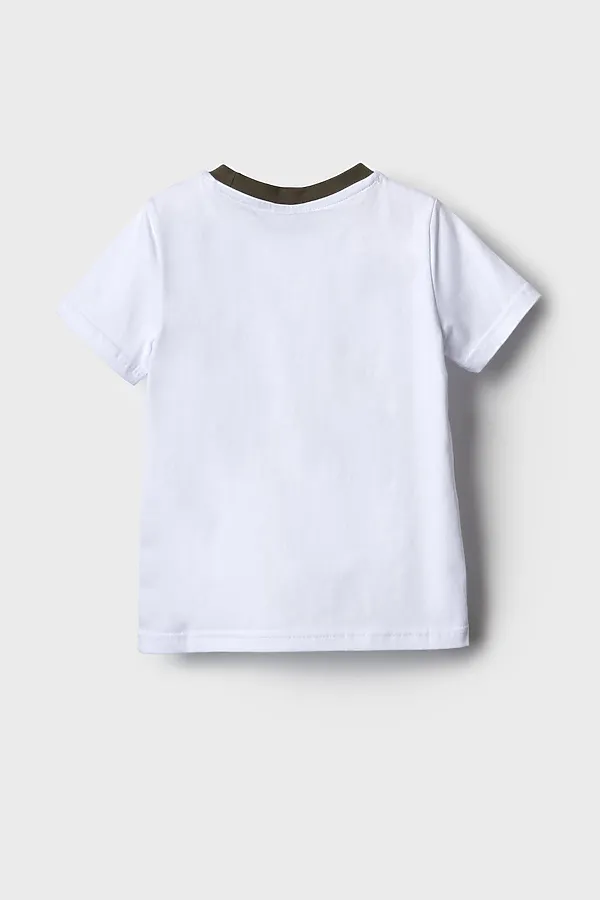 Фуфайка трикотажная для мальчиков (футболка) PLAYTODAY, белый - фото 2