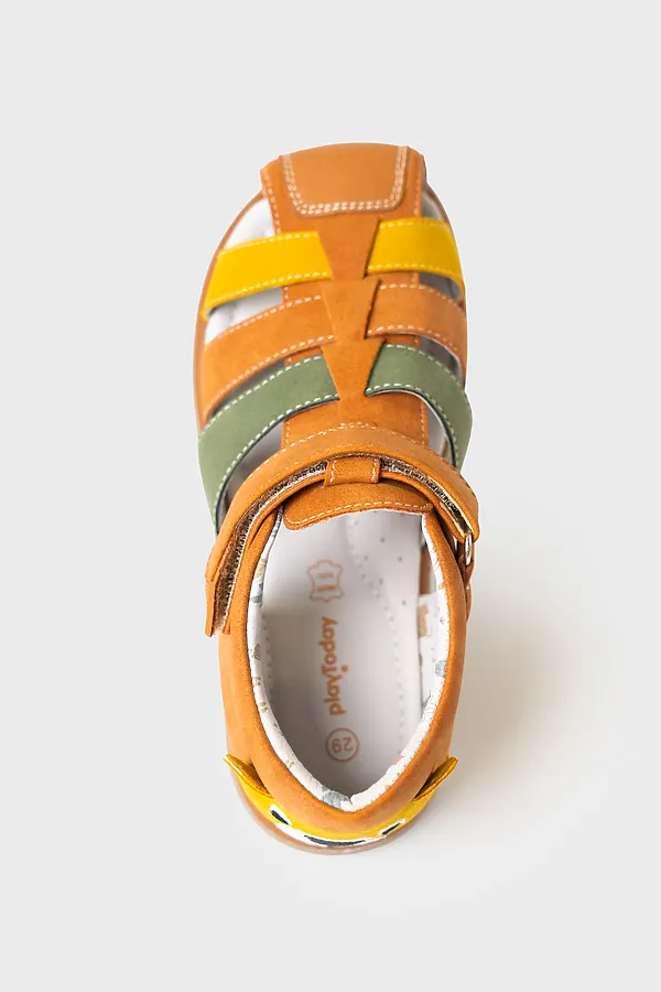 Сандалии для мальчиков PLAYTODAY, коричневый - фото 2