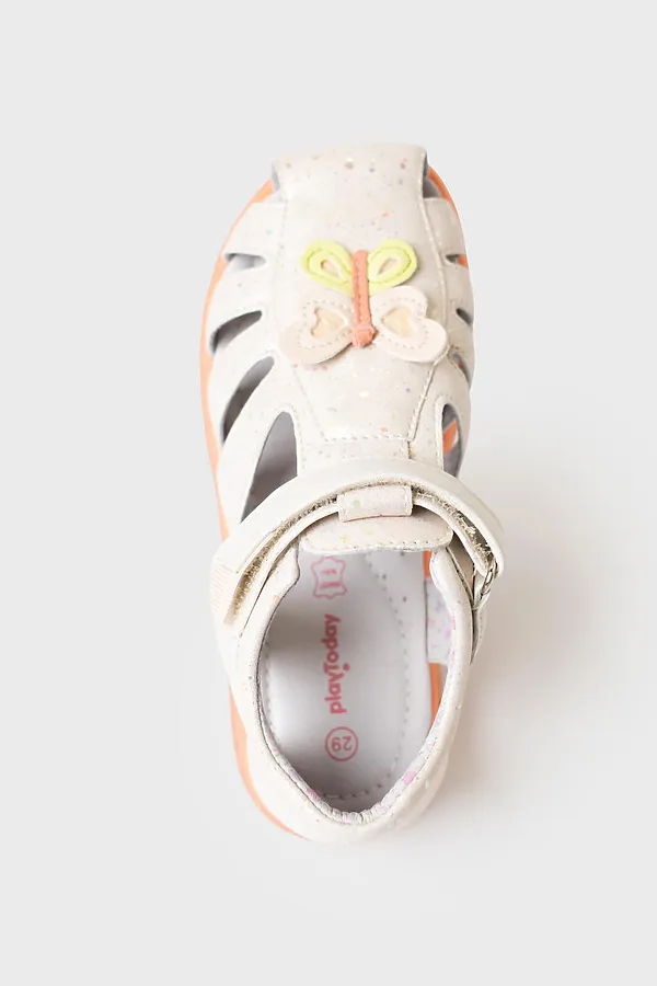 Туфли открытые для девочек PLAYTODAY, молочный - фото 2