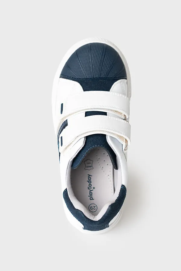 Полуботинки для мальчиков PLAYTODAY, белый,тёмно-синий - фото 2