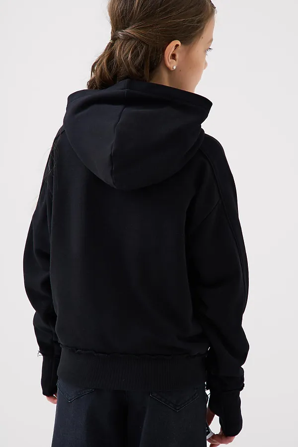 Толстовка трикотажная для девочек PLAYTODAY, черный - фото 2