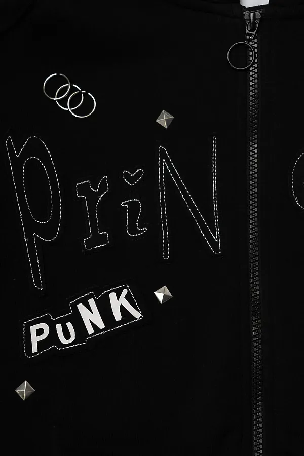 Толстовка трикотажная для девочек PLAYTODAY, черный - фото 2