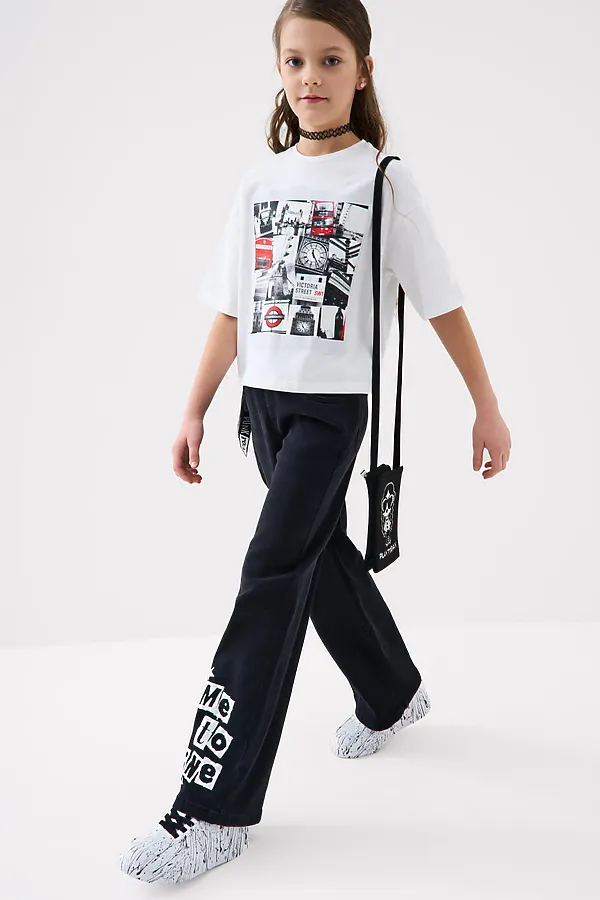 Фуфайка трикотажная для девочек (футболка) PLAYTODAY, белый - фото 2