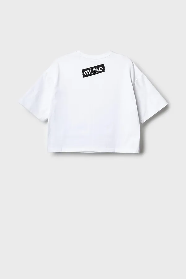 Фуфайка трикотажная для девочек (футболка) PLAYTODAY, белый - фото 2