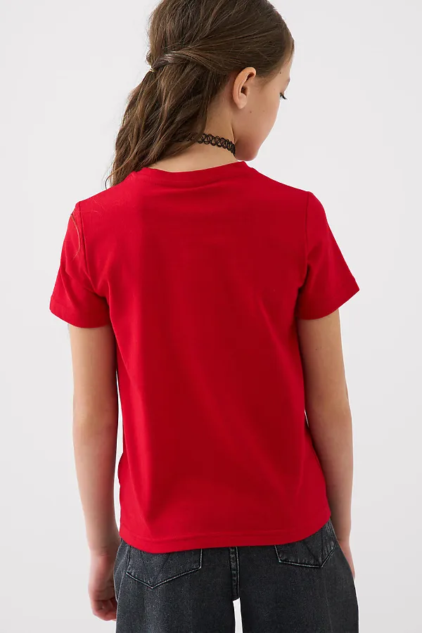 Фуфайка трикотажная для девочек (футболка) PLAYTODAY, белый,красный,черный - фото 2