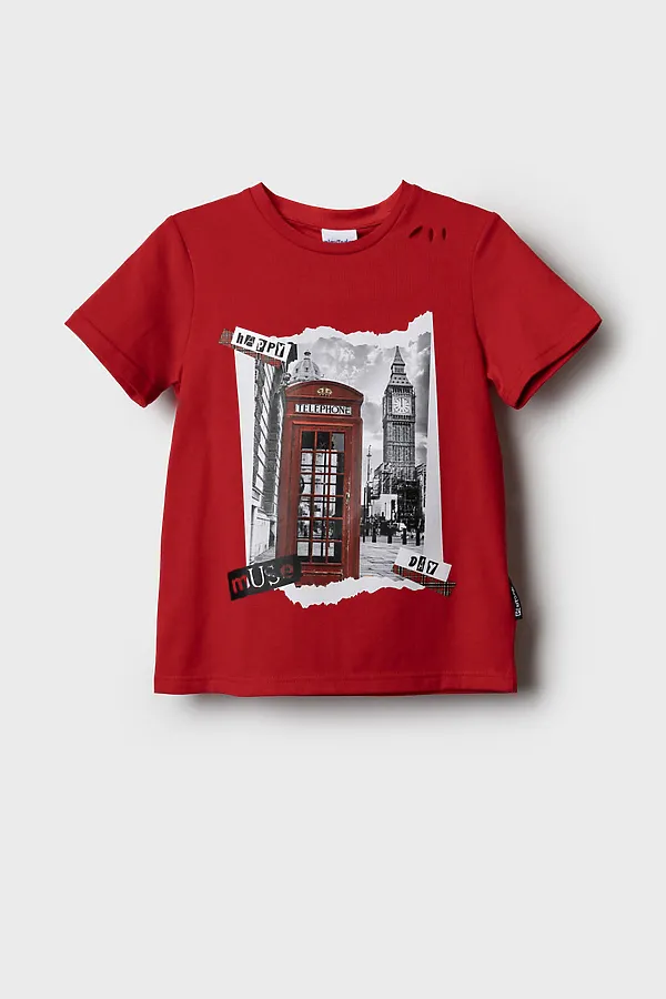 Фуфайка трикотажная для девочек (футболка) PLAYTODAY, белый,красный,черный - фото 2