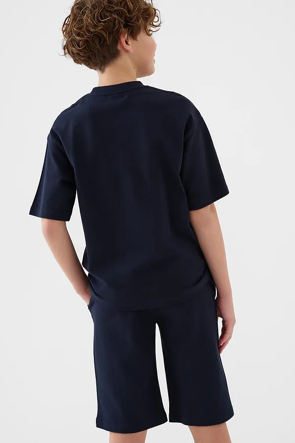 Комплект трикотажный для мальчиков: фуфайка (футболка), шорты PLAYTODAY, тёмно-синий - фото 2