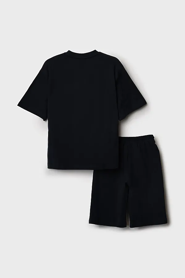 Комплект трикотажный для мальчиков: фуфайка (футболка), шорты PLAYTODAY, тёмно-синий - фото 2