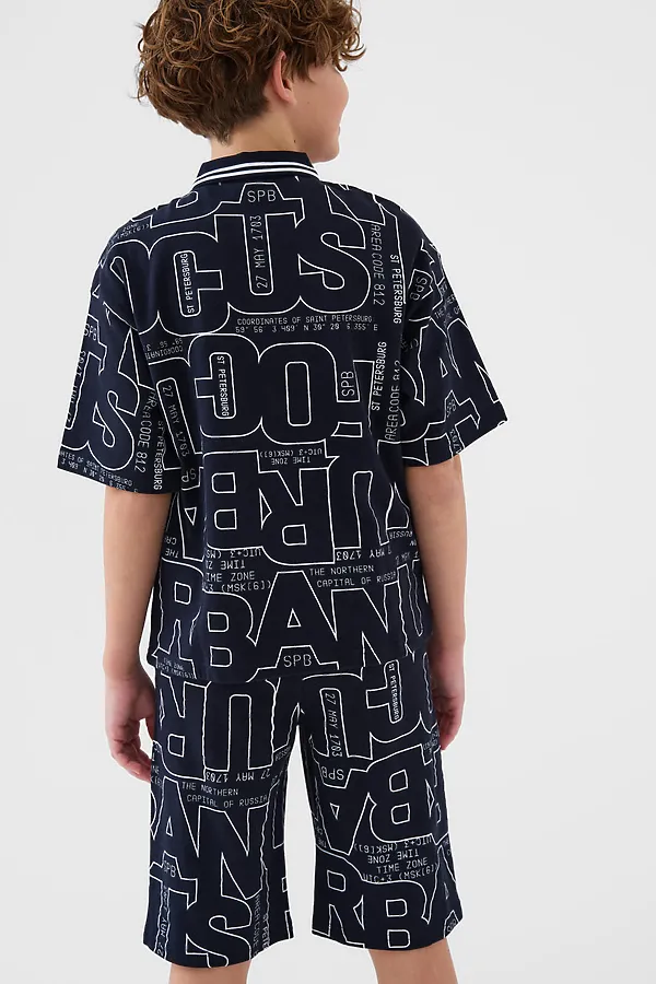 Комплект трикотажный для мальчиков: джемпер с воротником поло, шорты PLAYTODAY, тёмно-синий,белый - фото 2