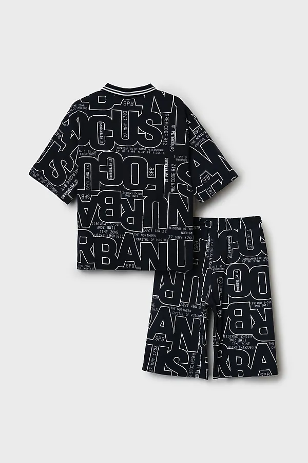 Комплект трикотажный для мальчиков: джемпер с воротником поло, шорты PLAYTODAY, тёмно-синий,белый - фото 2