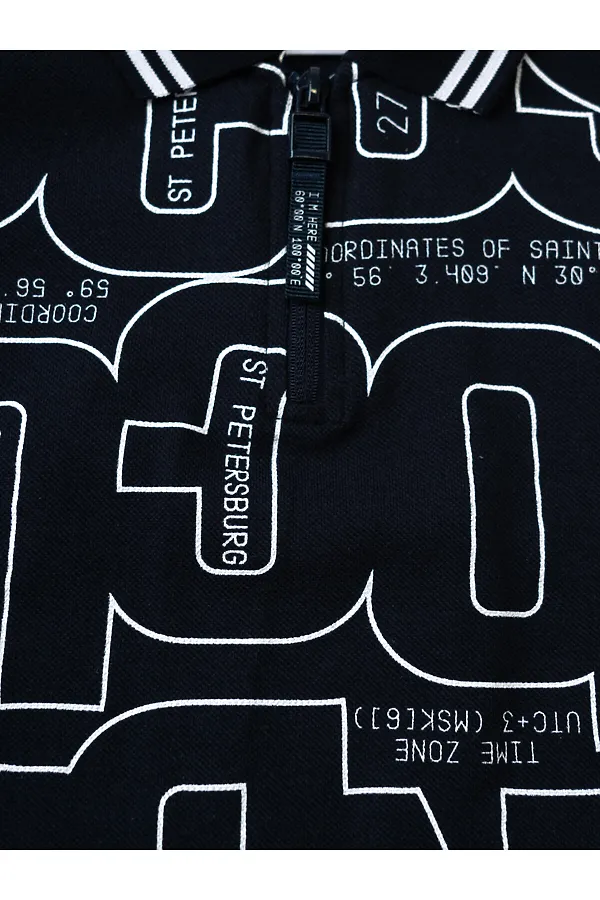 Комплект трикотажный для мальчиков: джемпер с воротником поло, шорты PLAYTODAY, тёмно-синий,белый - фото 2