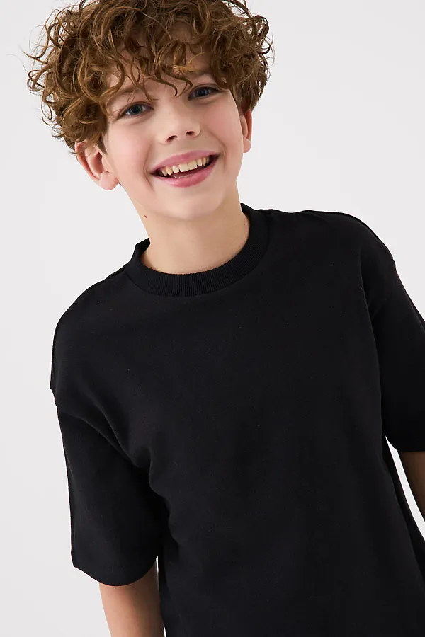 Комплект трикотажный для мальчиков: фуфайка (футболка), шорты PLAYTODAY, черный - фото 2