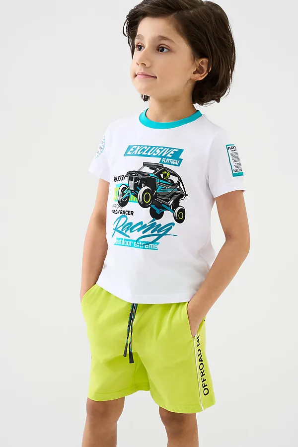 Шорты трикотажные для мальчиков, 2 шт в комплекте PLAYTODAY, светло-зеленый,бирюзовый - фото 2