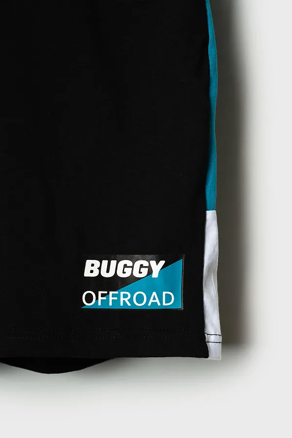 Комплект трикотажный для мальчиков: фуфайка (футболка), шорты PLAYTODAY, белый,черный,бирюзовый - фото 2