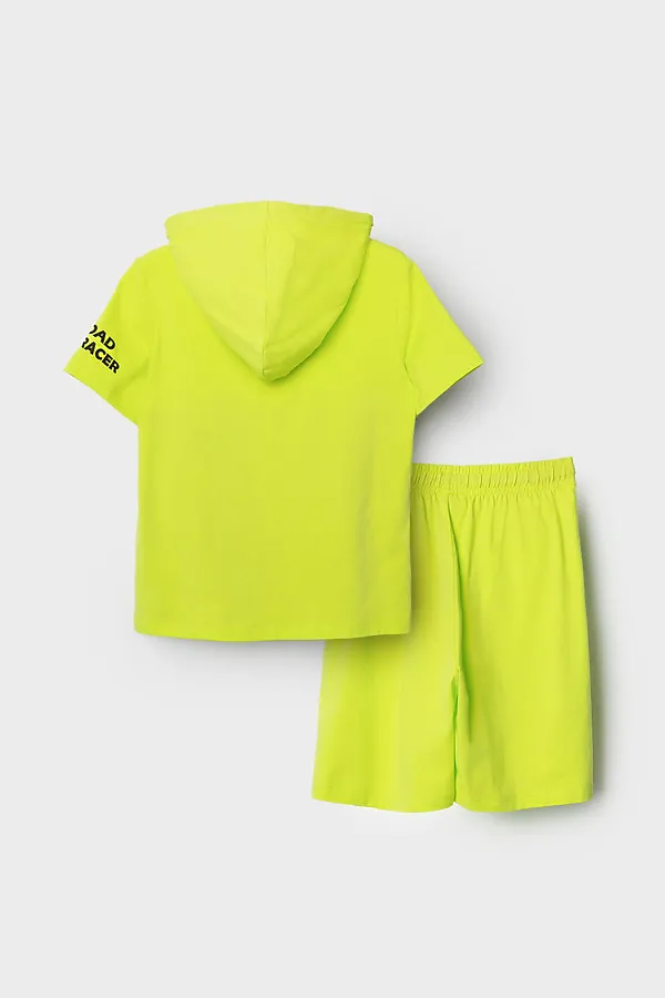 Комплект трикотажный для мальчиков: джемпер (футболка), шорты PLAYTODAY, белый,светло-зеленый - фото 2