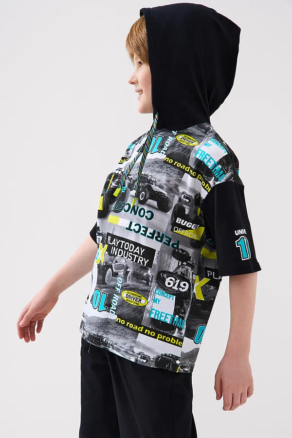 Комплект трикотажный для мальчиков: джемпер (футболка), шорты PLAYTODAY, разноцветный - фото 2