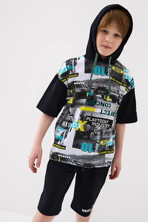 Комплект трикотажный для мальчиков: джемпер (футболка), шорты PLAYTODAY, разноцветный - фото 2