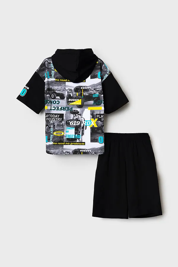 Комплект трикотажный для мальчиков: джемпер (футболка), шорты PLAYTODAY, разноцветный - фото 2