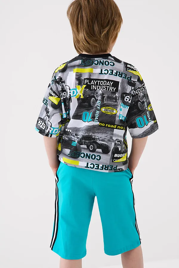 Шорты трикотажные для мальчиков, 2 шт в комплекте PLAYTODAY, черный,бирюзовый - фото 2