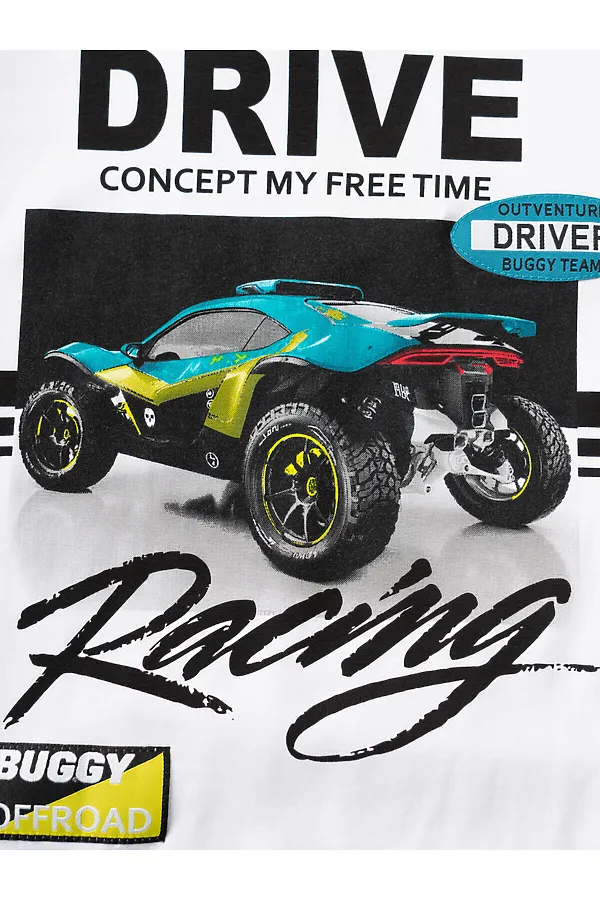 Комплект трикотажный для мальчиков: фуфайка (футболка), брюки PLAYTODAY, белый,черный - фото 2