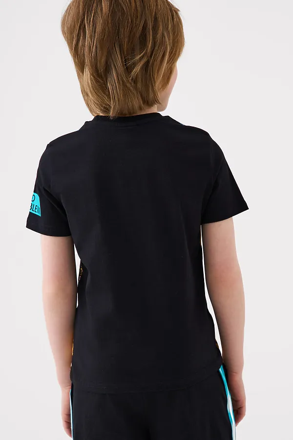 Фуфайка трикотажная для мальчиков (футболка) PLAYTODAY, белый,черный - фото 2